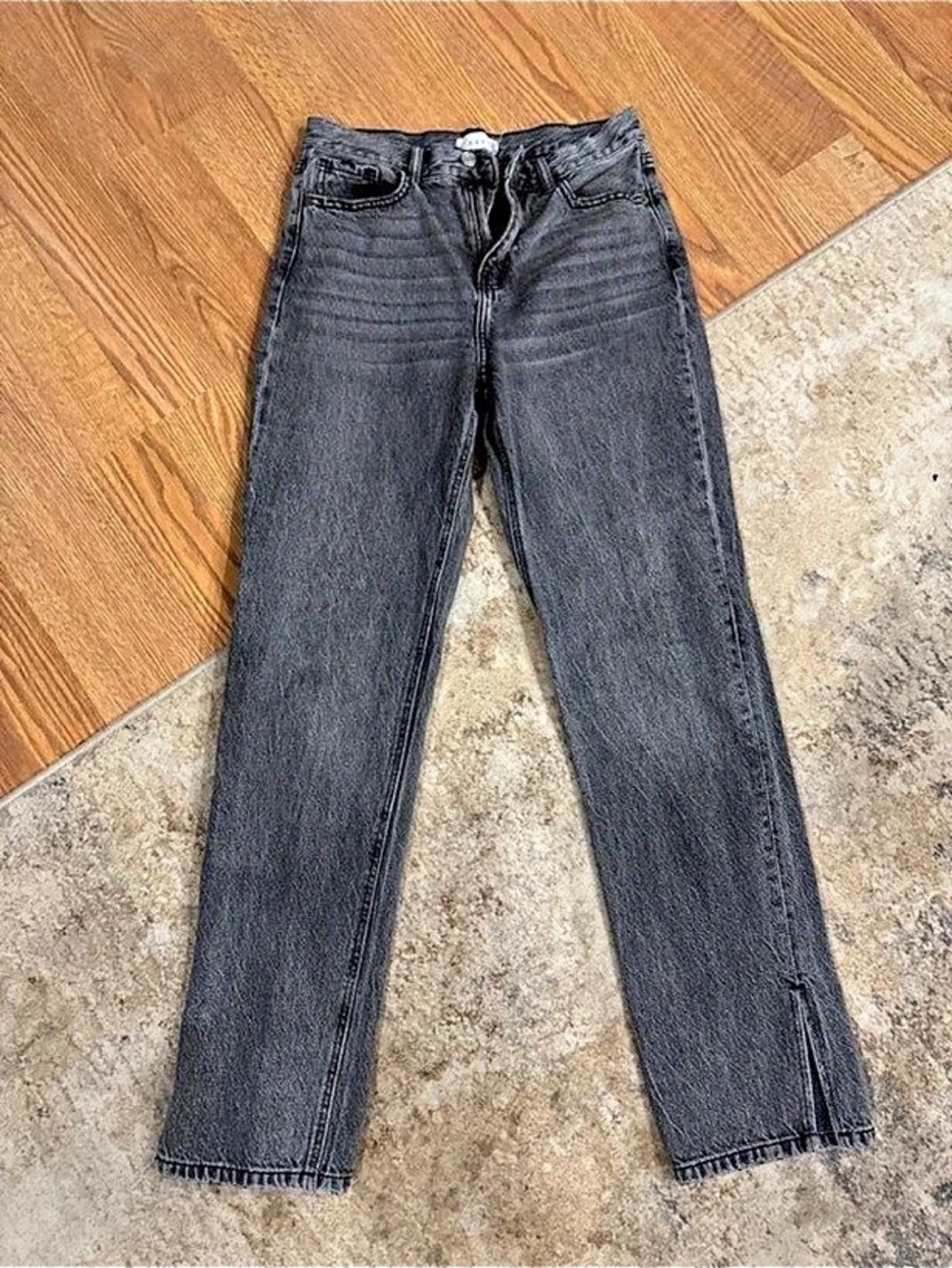 CELLO Women's Straight Leg Jeans in Gray/Black